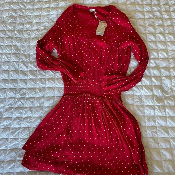 Rails Jasmine polka dot red scarlet mini dress - Picture 2 of 10